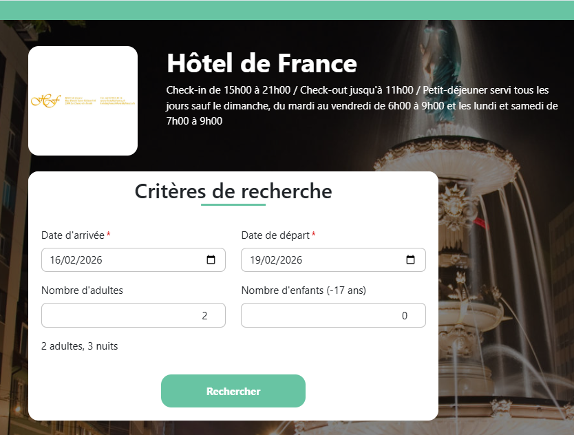 Arhon - outil de réservation