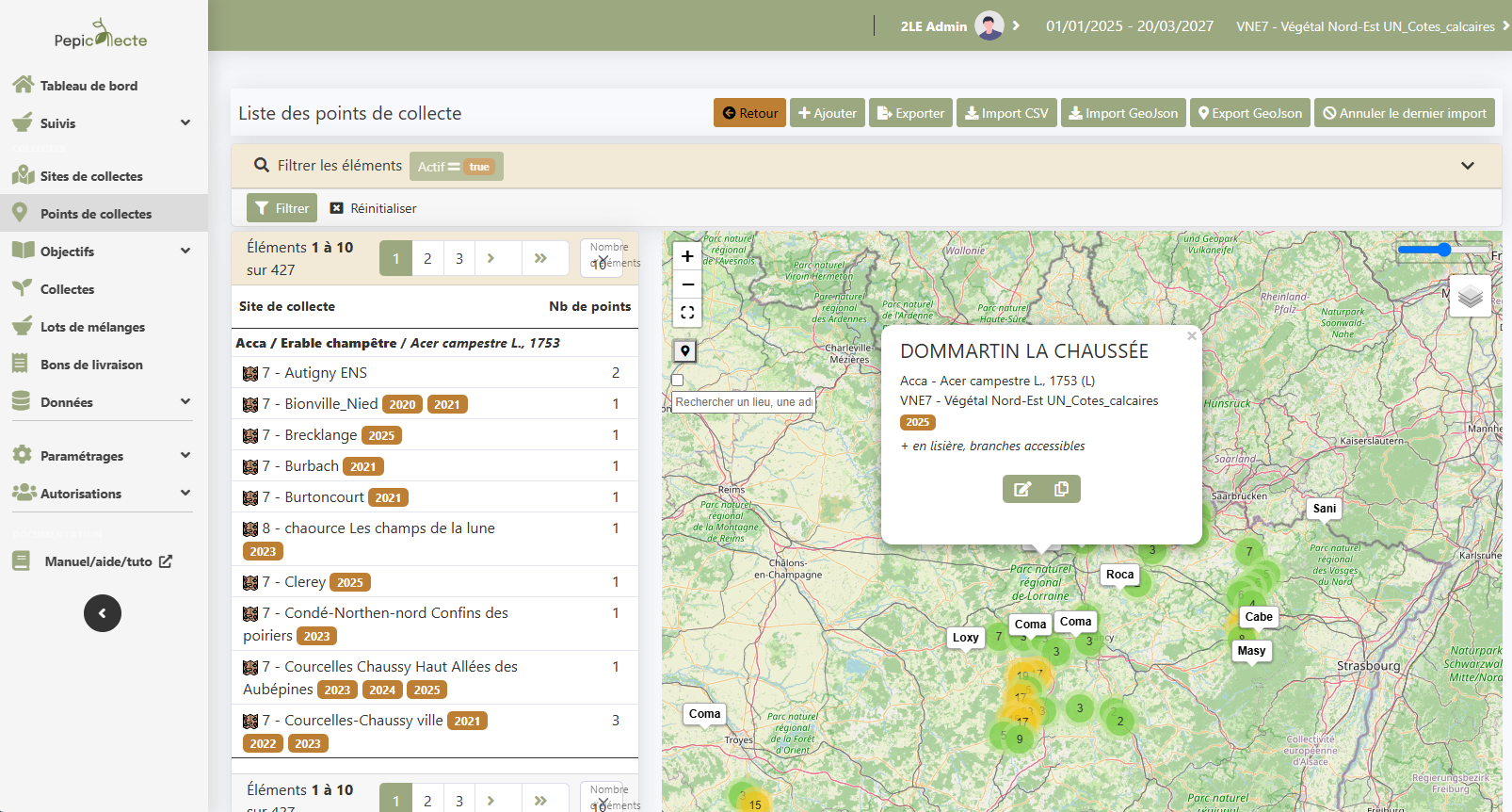 Réseau Haies France - outil cartographique